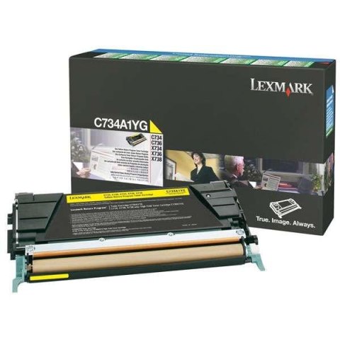 Lexmark oryginalny toner C734A1YG, yellow, 6000s, return