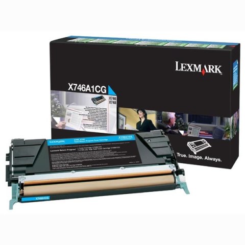 Lexmark oryginalny toner X746A1CG, cyan, 7000s, return