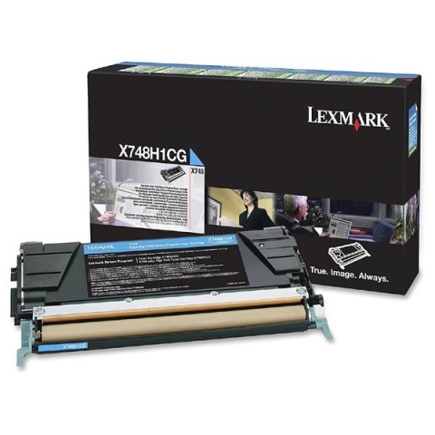 Lexmark oryginalny toner X748H1CG, cyan, 10000s, high capacity, return