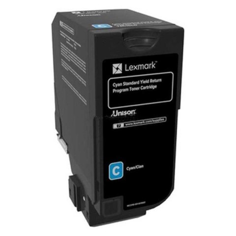 Lexmark oryginalny toner 74C2SC0, cyan, 7000s, return