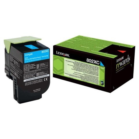 Lexmark oryginalny toner 80C2XC0, cyan, 4000s, extra duża pojemność, return