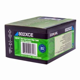 Lexmark oryginalny toner 80C2XCE, cyan, 4000s