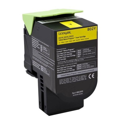 Lexmark oryginalny toner 80C20Y0, yellow, 1000s, return