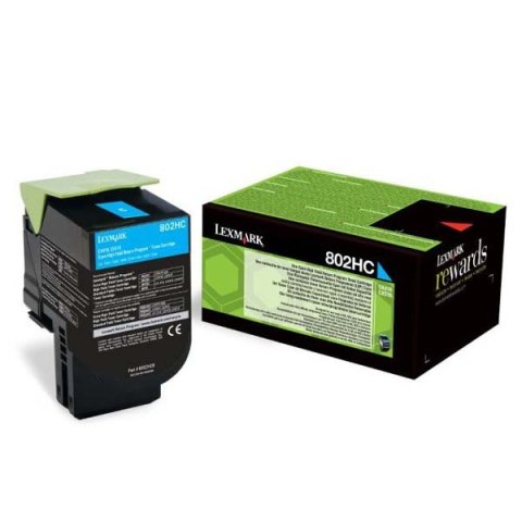 Lexmark oryginalny toner 80C2HC0, cyan, 3000s, return