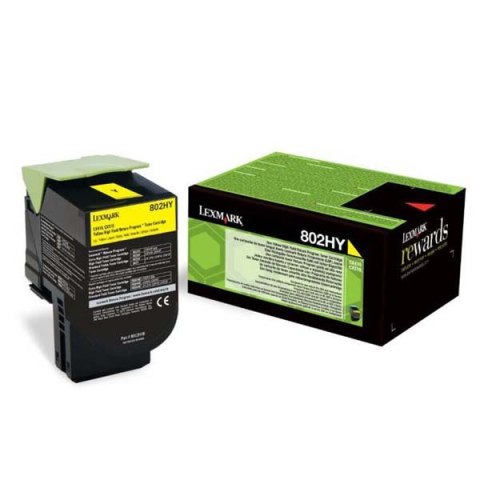 Lexmark oryginalny toner 80C2HY0, yellow, 3000s, return