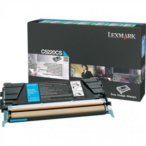 Lexmark oryginalny toner C5220CS, cyan, 3000s, return