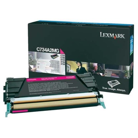 Lexmark oryginalny toner C734A2MG, magenta, 6000s