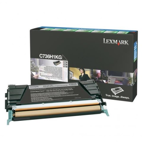 Lexmark oryginalny toner C736H1KG, black, 12000s, high capacity, return