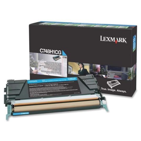 Lexmark oryginalny toner C748H1CG, cyan, 10000s, high capacity, return