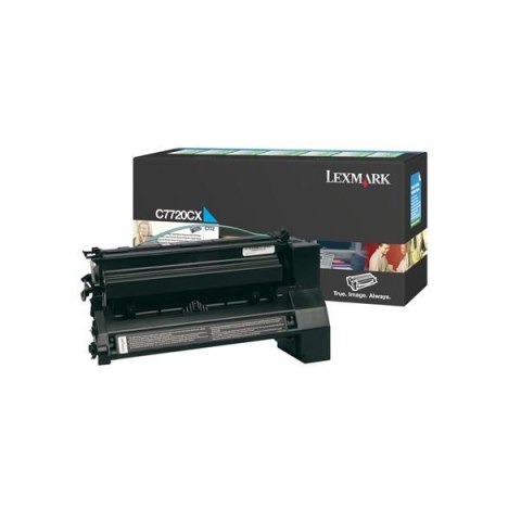 Lexmark oryginalny toner C7720CX, cyan, 15000s, return