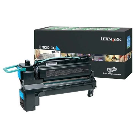 Lexmark oryginalny toner C792X1CG, cyan, 20000s, extra duża pojemność, return