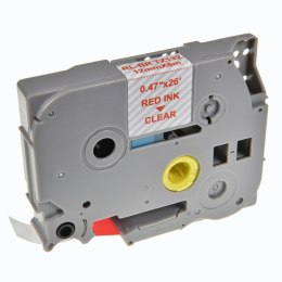 G&G kompatybilny taśma do drukarek etykiet, dla Brother, TZE-132, czerwony druk/przezroczysty podkład, laminowane, 8m, 12mm