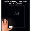 Avery Zweckform etykiety 48.5 x 25.4 mm, A4, białe, 40 etykiety, pakowane po 10 szt., 6126, do drukarek laserowych i atramentowy Avery Zweckform etykiety 48.5 x 25.4 mm, A4, białe, 40 etykiety, pakowane po 10 szt., 6126, do drukarek laserowych i atramentowy