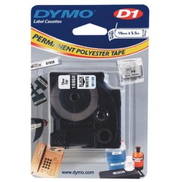 Dymo oryginalny taśma do drukarek etykiet, Dymo, 16960, S0718070, czarny druk/biały podkład, 5.5m, 19mm, D1 specjalna - poliestr