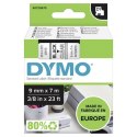 Dymo oryginalny taśma do drukarek etykiet, Dymo, 40910, S0720670, czarny druk/przezroczysta podkład, 7m, 9mm, D1