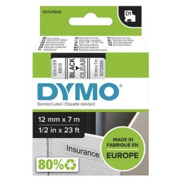 Dymo oryginalny taśma do drukarek etykiet, Dymo, 45010, S0720500, czarny druk/przezroczysty podkład, 7m, 12mm, D1