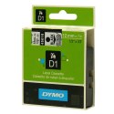 Dymo oryginalny taśma do drukarek etykiet, Dymo, 45010, S0720500, czarny druk/przezroczysty podkład, 7m, 12mm, D1