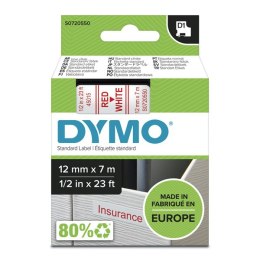 Dymo oryginalny taśma do drukarek etykiet, Dymo, 45015, S0720550, czerwony druk/biały podkład, 7m, 12mm, D1