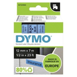 Dymo oryginalny taśma do drukarek etykiet, Dymo, 45016, S0720560, czarny druk/niebieski podkład, 7m, 12mm, D1