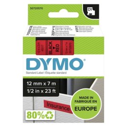 Dymo oryginalny taśma do drukarek etykiet, Dymo, 45017, S0720570, czarny druk/czerwony podkład, 7m, 12mm, D1