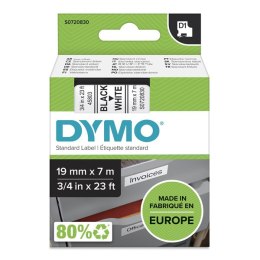 Dymo oryginalny taśma do drukarek etykiet, Dymo, 45803, S0720830, czarny druk/biały podkład, 7m, 19mm, D1