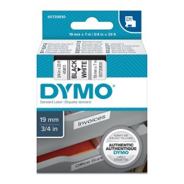 Dymo oryginalny taśma do drukarek etykiet, Dymo, 45803, S0720830, czarny druk/biały podkład, 7m, 19mm, D1