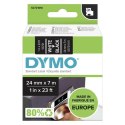 Dymo oryginalny taśma do drukarek etykiet, Dymo, 53721, S0721010, biały druk/czarny podkład, 7m, 24mm, D1