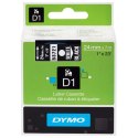 Dymo oryginalny taśma do drukarek etykiet, Dymo, 53721, S0721010, biały druk/czarny podkład, 7m, 24mm, D1