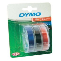 Dymo oryginalny taśma do drukarek etykiet, Dymo, S0847750, biały druk/czarny, niebieski, czerwony podkład, 3m, 9mm, 1 blistr/3 s