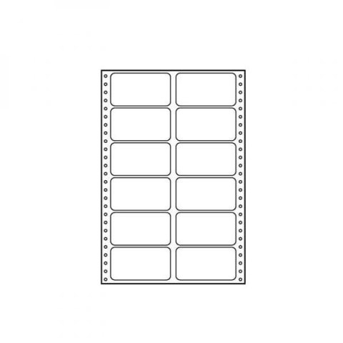 Etykiety tabelacyjne 89 x 48.8 mm, A4, dwurzędowe, białe, 12 etykiety, pakowane po 25 szt., do drukarek igłowych, EOL