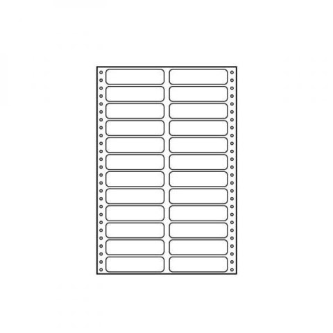 Logo etykiety tabelaryczne 89mm x 23.4mm, A4, dwurzędowe, białe, 24 etykiety, pakowane po 25 szt., do drukarek igłowych