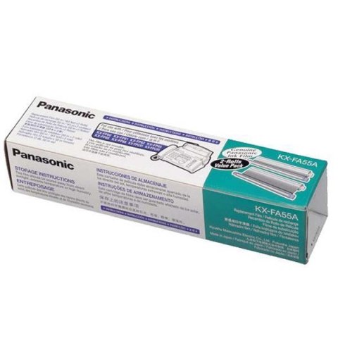 Panasonic oryginalny folia do faxu KX-FA55E/A, 2*150str., Panasonic Fax KX-FP 82, 80, 81, 85, 86, 150, 155, KX-FM 90