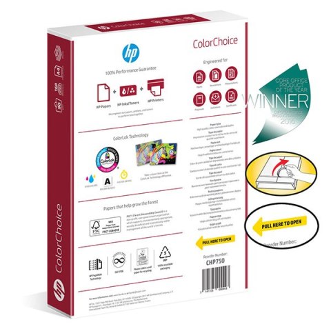 Papier kserograficzny HP, Color Choice A4, 90 g/m2, biały, CHP750, 500 arkusza Papier kserograficzny HP, Color Choice A4, 90 g/m2, biały, CHP750, 500 arkusza