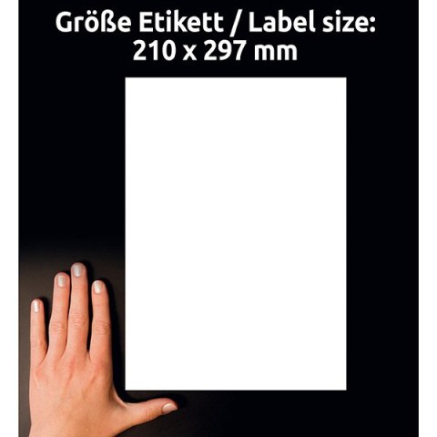 Avery Zweckform etykiety 210mm x 297mm, A4, matowe, białe, 1 etykieta, niezwykle odporne, pakowane po 10 szt., L7917-10, do druk Avery Zweckform etykiety 210mm x 297mm, A4, matowe, białe, 1 etykieta, niezwykle odporne, pakowane po 10 szt., L7917-10, do druk
