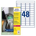 Avery Zweckform etykiety 45.7mm x 21.2mm, A4, białe, 48 etykiety, bardzo trwałe, pakowane po 40 szt., L7911-40, do drukarek lase