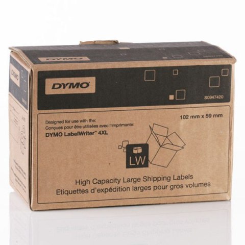 Dymo etykiety papierowe 102mm x 59mm, białe, duże etykiety adresowe 4XL, 2X575 szt., S0947420 Dymo etykiety papierowe 102mm x 59mm, białe, duże etykiety adresowe 4XL, 2X575 szt., S0947420