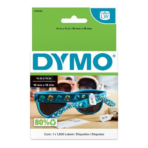 Dymo etykiety papierowe 54mm x 11mm, białe, Etykiety jubilerskie, 1500 szt., 2191635 Dymo etykiety papierowe 54mm x 11mm, białe, Etykiety jubilerskie, 1500 szt., 2191635