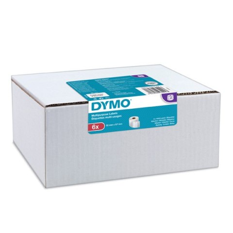 Dymo etykiety papierowe 57mm x 32mm, białe, uniwersalne, usuwalne, 6 x 1000 szt., 2093094, op. 6 rolek, cena za 1 szt Dymo etykiety papierowe 57mm x 32mm, białe, uniwersalne, usuwalne, 6 x 1000 szt., 2093094, op. 6 rolek, cena za 1 szt
