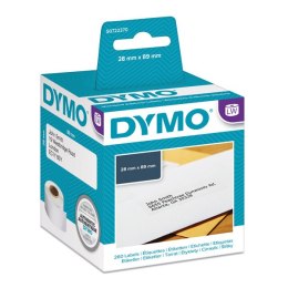 Dymo etykiety papierowe 89mm x 28mm, białe, adresowa, 2X130 szt., 99010, S0722370