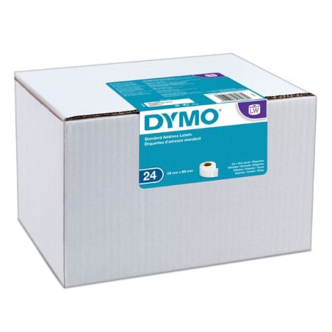 Dymo etykiety papierowe 89mm x 28mm, białe, adresowa, 24X130 szt., S0722360