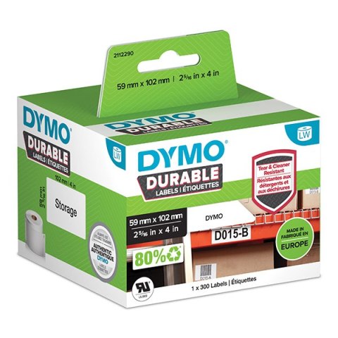 Dymo etykiety polipropylenowe 102mm x 59mm, białe, adresowe, 300 szt., 2112290