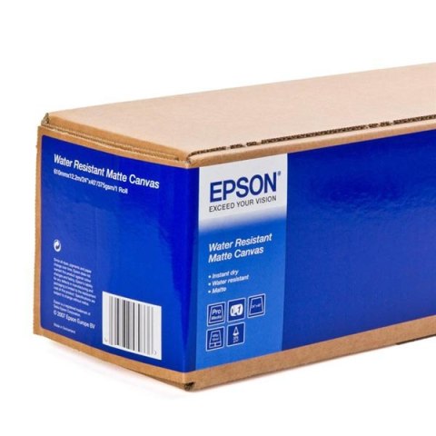 Epson 610/12.2/WaterResistant Matte Canvas Roll, matowy, 24", C13S042014, 375 g/m2, papier, 610mmx12.2m, biały, do drukarek atra