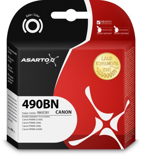 Tusz Asarto do Canon 490BN | 0663C001 | 140ml | black Asarto