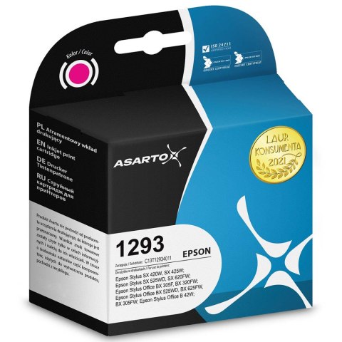 Tusz Asarto do Epson 1293 | C13T12934012 | 380 str. | magenta Asarto