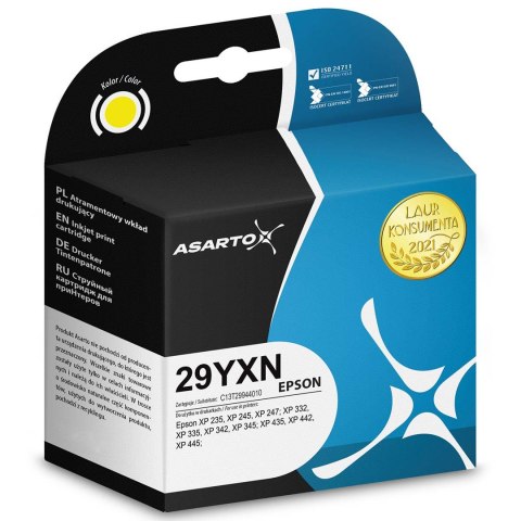 Tusz Asarto do Epson 29YXN | C13T29944012 | 450 str. | yellow Asarto