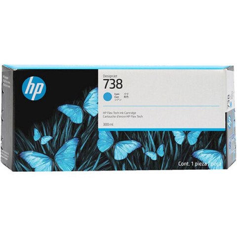 HP oryginalny ink / tusz 676M9A, HP 738M, cyan, 300ml HP oryginalny ink / tusz 676M9A, HP 738M, cyan, 300ml