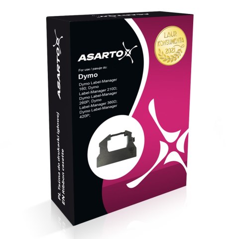 Taśma Asarto do DYMO D12/7/BK/T | S0720500 | black/transparent | 12mm*7m Asarto