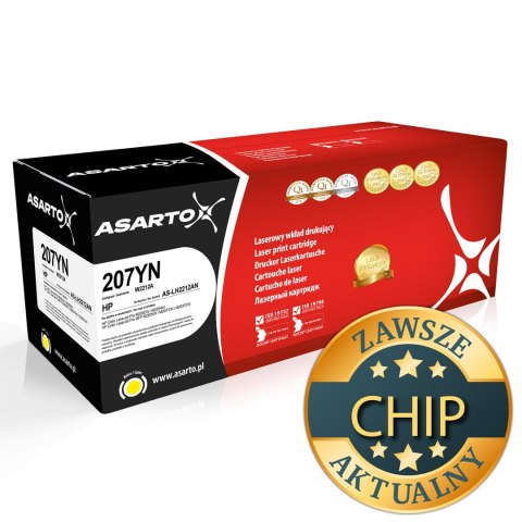 Toner Asarto do HP 207YN | W2212A | 1250 str. | yellow | z chip Asarto