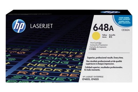 Oryginalny Toner Yellow HP Color LaserJet CP4520, Enterprise CP4025, CP4525 (648A CE262A)