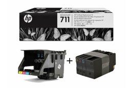 Oryginalny Zestaw do wymiany głowicy CMYK HP 711 (C1Q10A) (w zestawie wkłady atramentowe)